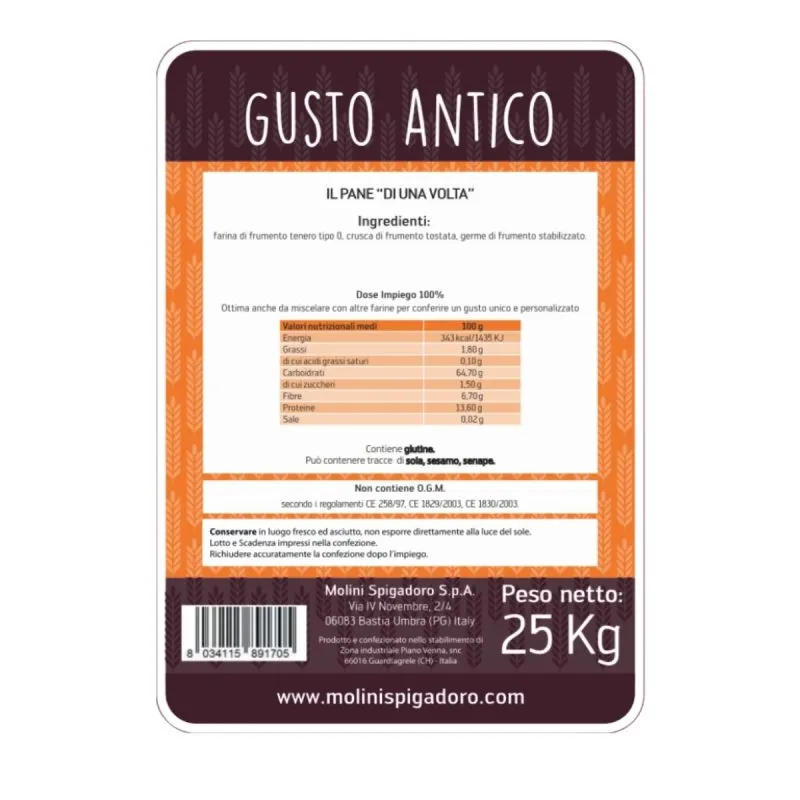 Gusto Antico kg 25, Molini Spigadoro