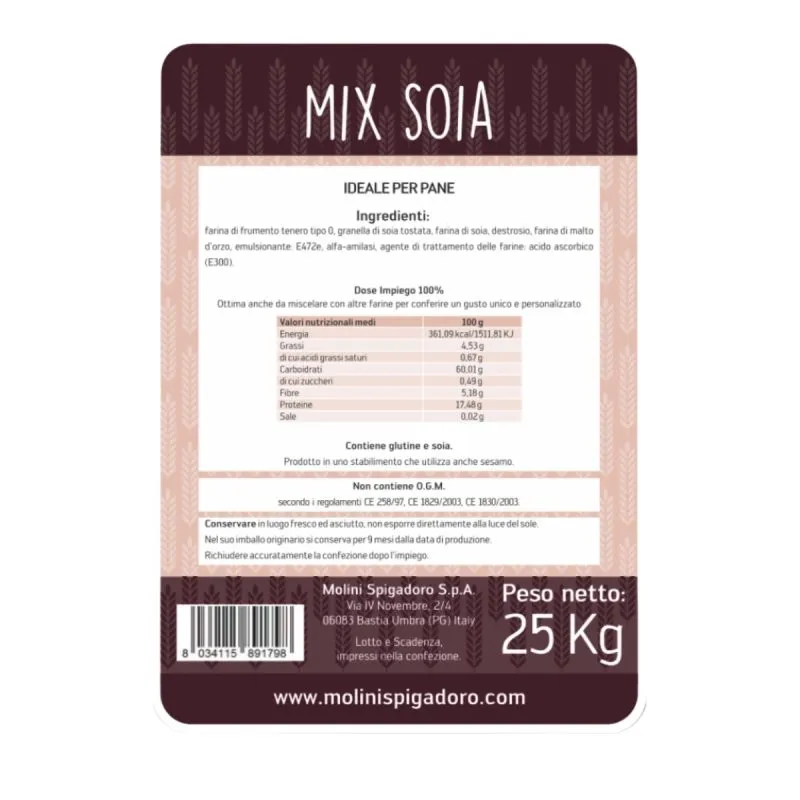 MIX SOIA 25kg, Molini Spigadoro